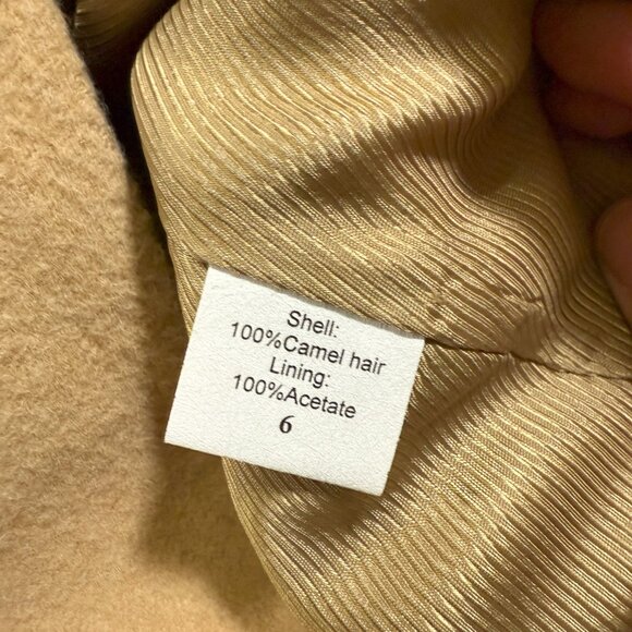 Vintage Orvis Tan Wool Camel Hair Button Up Lined Blazer Beige Preppy Workwear 6 - Picture 5 of 7